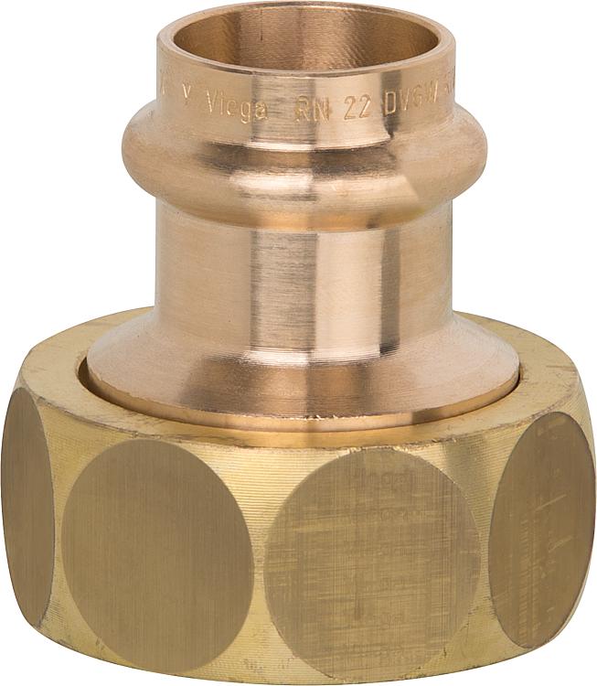 Verschraubung mit Pressverbinder 22 mm
