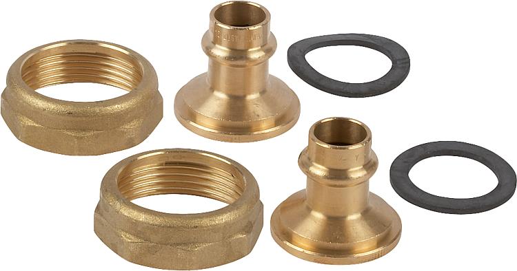Verschraubungssatz 1 1/4"ÜWM x 15 mm Pressfitting für Brauchwasserpumpen Verschraubungssatz 1 1/4"ÜWM x 15 mm Pressfitting für Brauchwasserpumpen