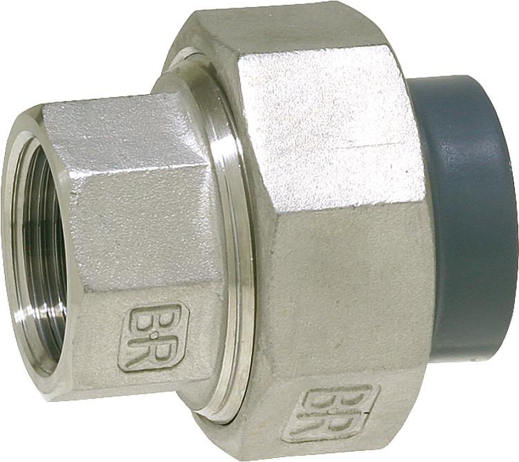 PVC-U - Klebefitting Rohrverschraubung PVC-U/V2A, 20 mm x 1/2", IG PVC-U - Klebefitting Rohrverschraubung PVC-U/V2A, 20 mm x 1/2", IG
