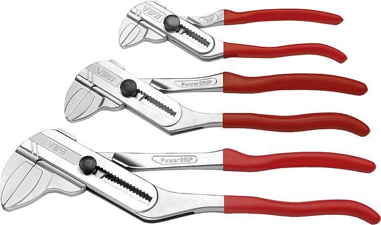 Zangenschlüssel-Satz VBW® PowerGRIP, 3-tlg., Länge 180, 250, 300mm Zangenschlüssel-Satz VBW® PowerGRIP, 3-tlg., Länge 180, 250, 300mm