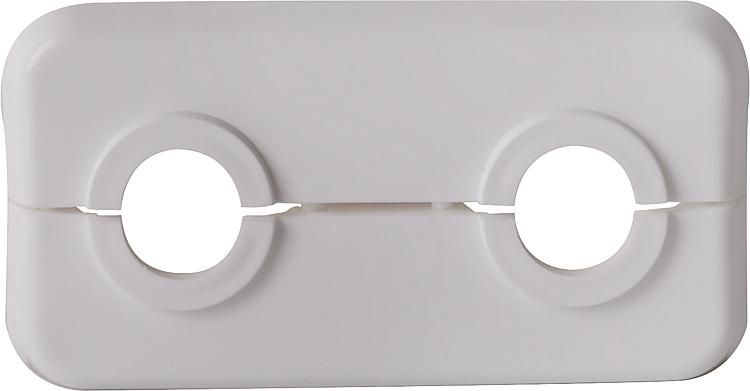 Klapprosetten, doppelt PP, weiß, VPE = 10 Stück, LxBxH= 95 x 50 x 7 mm, 15 mm Klapprosetten, doppelt PP, weiß, VPE = 10 Stück, LxBxH= 95 x 50 x 7 mm, 15 mm