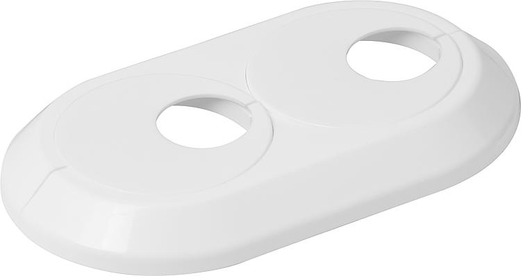 Doppel-Excenterrosette 20mm Kunststoff weiß,verstellbar
