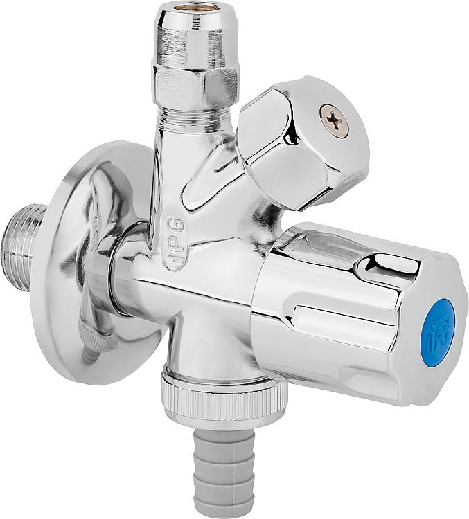 Geräteanschlussventil Kombi-Eck (poliert-verchr.) 1/2" x 10 Geräteanschlussventil Kombi-Eck (poliert-verchr.) 1/2" x 10