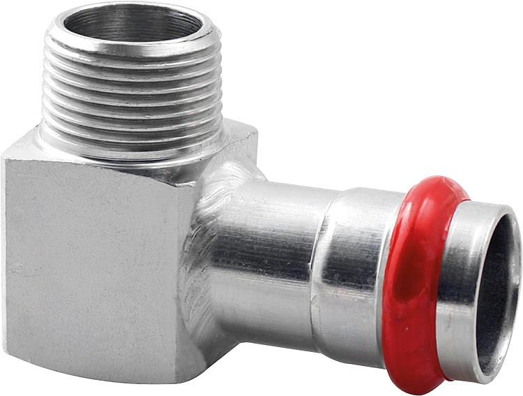 C-Stahl Übergangwinkel mit Abgang AG 15 mm x 3/8" Pressfitting V-Kontur C-Stahl Übergangwinkel mit Abgang AG 15 mm x 3/8" Pressfitting V-Kontur