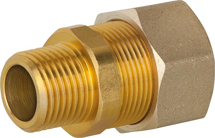 Verschraubung für Spiralrohr DN15 x 1/2"AG, Messing, mit Graphit Hochtemepraturd