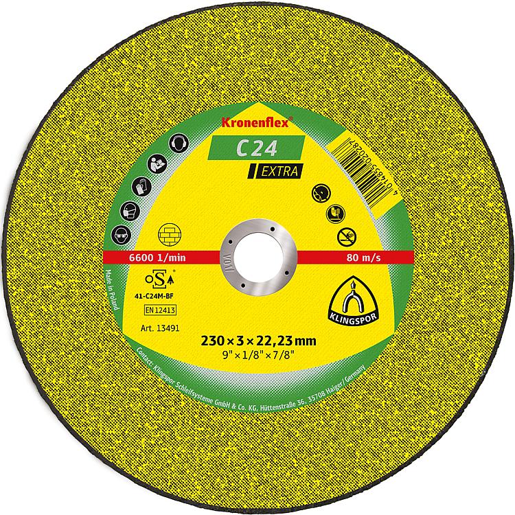 Trennscheibe KLINGSPOR C 24 EXTRA 230 x 3,0 x 22,23 mm, gerade
