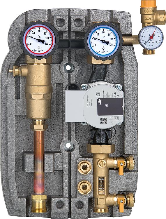 Solarstation Easyflow DN25(1") Zweistrang,2-12l/min,Luftabsch., Wilo Para ST25/6 Solarstation Easyflow DN25(1") Zweistrang,2-12l/min,Luftabsch., Wilo Para ST25/6
