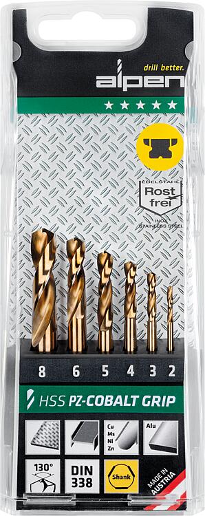 HSS-Co Spiralbohrer-Set ALPEN 6-teilig DIN 1897 PZ extra kurz