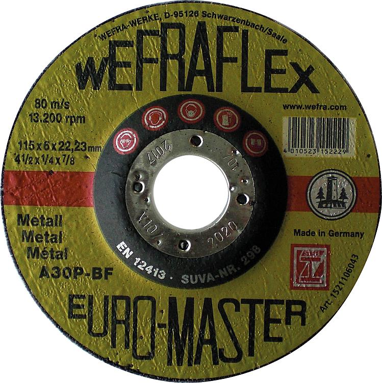 Schruppscheibe Euromaster für Metall 115 x 6 x 22 mm Schruppscheibe Euromaster für Metall 115 x 6 x 22 mm