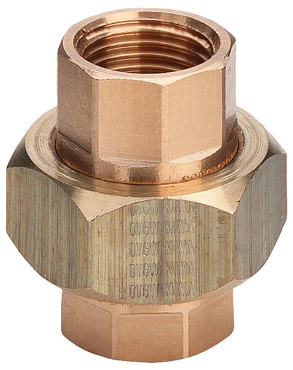 Rotguss-Gewindefitting Rohrverschraubung flach dichtend Typ 3330, 1" (I/I) Rotguss-Gewindefitting Rohrverschraubung flach dichtend Typ 3330, 1" (I/I)