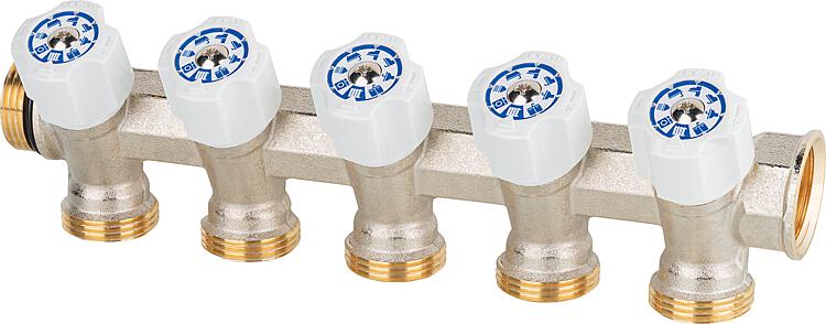Trinkwasserverteiler 5-fach DN 20 (3/4") x Eurokonus, Easy Lock, DVGW geprüft Trinkwasserverteiler 5-fach DN 20 (3/4") x Eurokonus, Easy Lock, DVGW geprüft