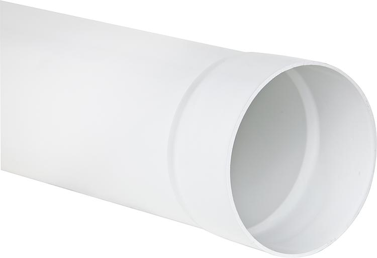 Rundrohr DN 100, 1m weiß mit Muffe Rundrohr DN 100, 1m weiß mit Muffe