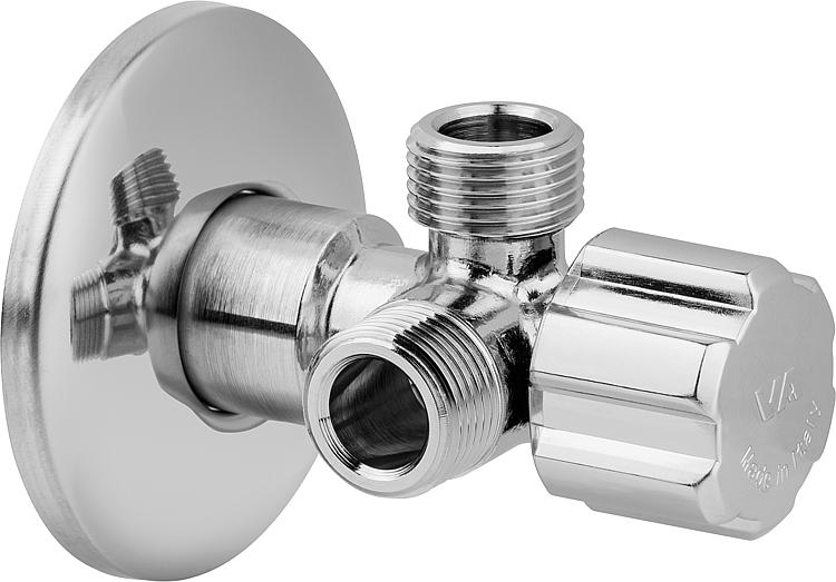 Doppel-Eckventil DN15 (1/2") 2x Anschluss DN10 (3/8") Doppel-Eckventil DN15 (1/2") 2x Anschluss DN10 (3/8")