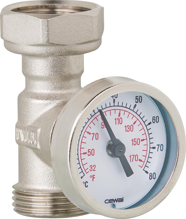 Anschlussstück mit Thermometer Eurokonus Anschlussstück mit Thermometer Eurokonus