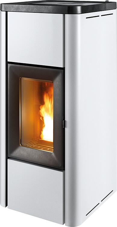 Pelletofen MCZ Mida Air 8 R, Grundgerät mit Verkleidung Weiß Metall, 8,0 kW