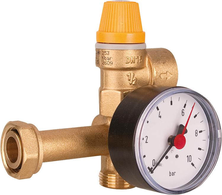 Solarkreissicherheitsgruppe für Easyflow Syst. Mit SV 6 bar Manometer 10 bar Solarkreissicherheitsgruppe für Easyflow Syst. Mit SV 6 bar Manometer 10 bar