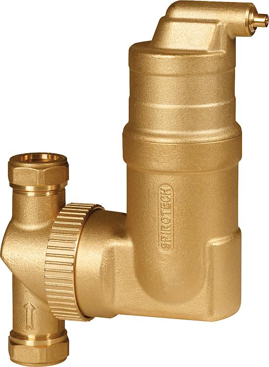 Mikroblasen-Luftabscheider Spirovent RV2, 22mm Klemmanschluss, universal Mikroblasen-Luftabscheider Spirovent RV2, 22mm Klemmanschluss, universal