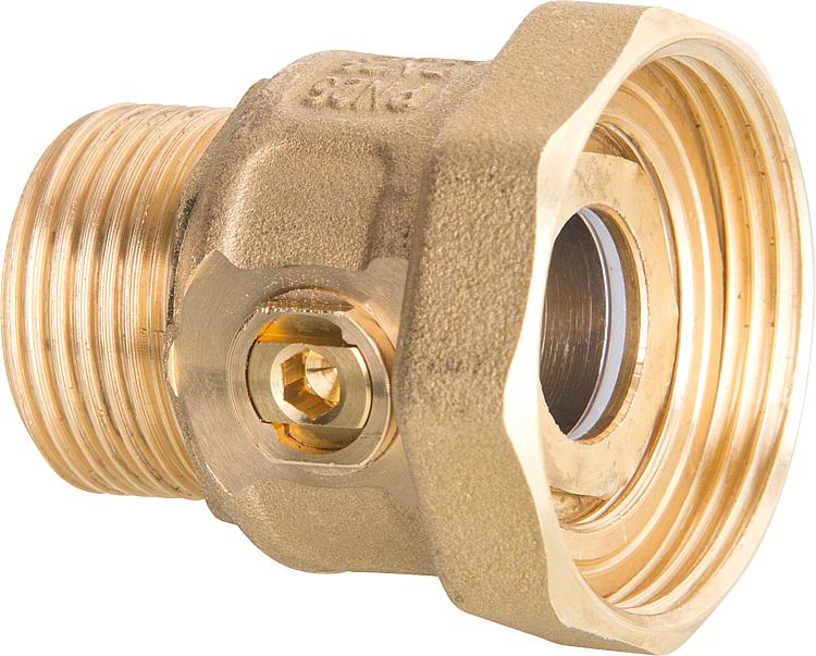 Pumpenabsperrverschraubung DN40 (11/2")ÜM x DN25 (1")AG/, Messing Pumpenabsperrverschraubung DN40 (11/2")ÜM x DN25 (1")AG/, Messing