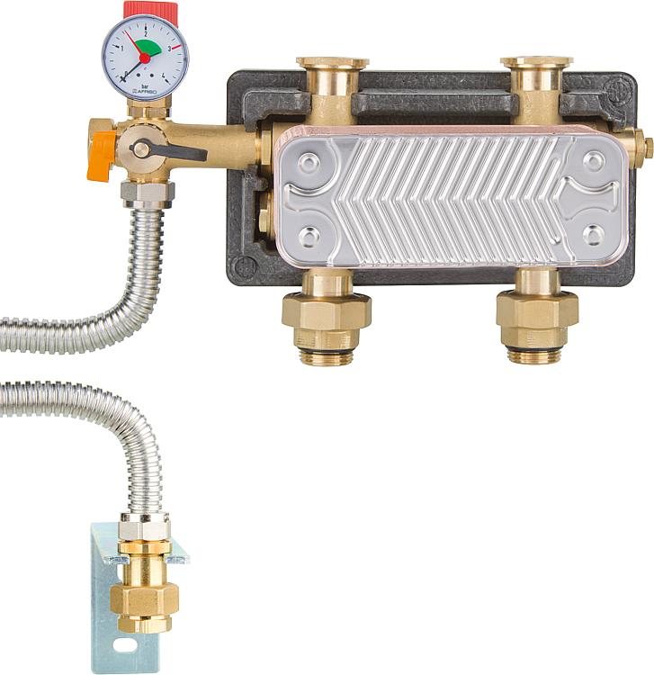 Systemtrennung HeatBloc DN25 2x1"AG - 2xF1", 3bar, Si-Grp MAG-Anschluss, 17kW Systemtrennung HeatBloc DN25 2x1"AG - 2xF1", 3bar, Si-Grp MAG-Anschluss, 17kW