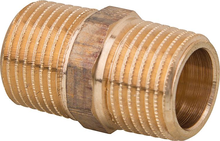 Rotguß-Gewindefitting Doppelnippel Typ 3280 1/2" axa Rotguß-Gewindefitting Doppelnippel Typ 3280 1/2" axa