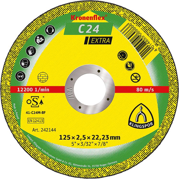 Trennscheibe KLINGSPOR C 24 EXTRA 125 x 2,5 x 22,23 mm, gerade