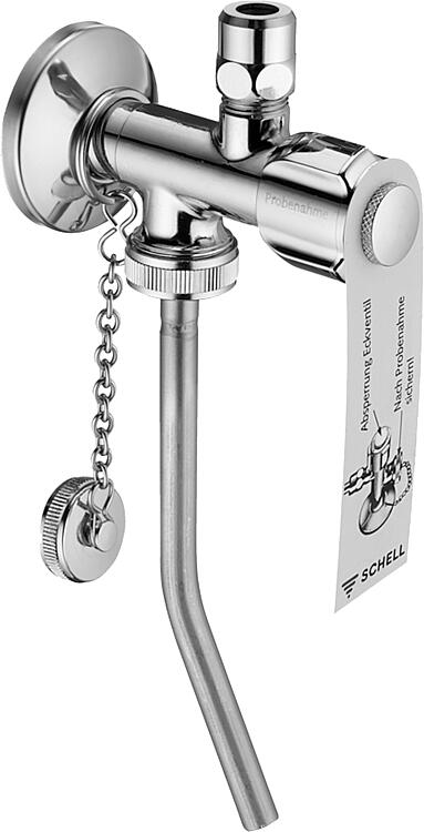 Probeentnahme-Eckventil Schell Comfort 1/2" selbstdichtend chrom Probeentnahme-Eckventil Schell Comfort 1/2" selbstdichtend chrom