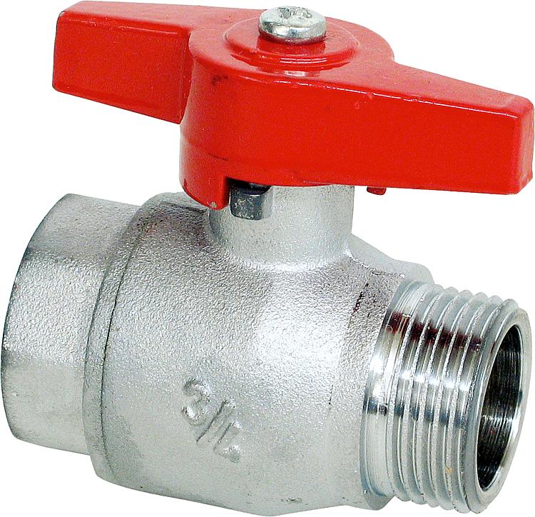 Kugelhahn Messing PN20 voller Durchg. mit Flügelgriff R 1/2" IGxAG Kugelhahn Messing PN20 voller Durchg. mit Flügelgriff R 1/2" IGxAG