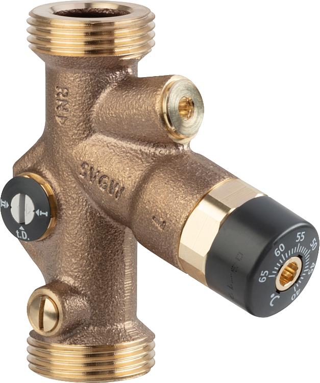Zirkulationsregulierventil thermostatisch DN15 (1/2") flachdicht, AG 3/4", DVGWg Zirkulationsregulierventil thermostatisch DN15 (1/2") flachdicht, AG 3/4", DVGWg