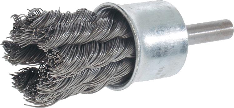 Pinselbürste gezopft Stahldraht 0,35 mm 19 mm, Schaft 6,0 mm