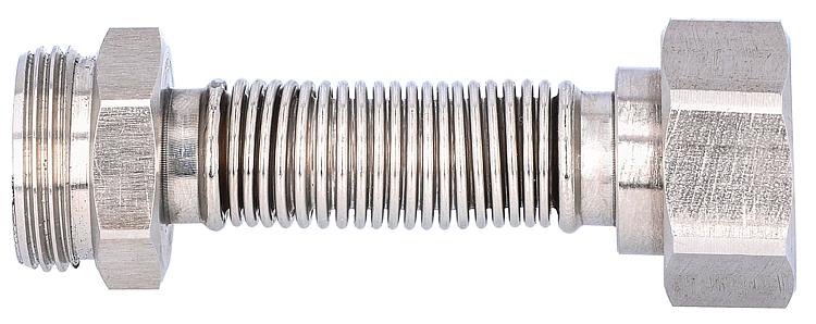 Edelstahlflexwellrohr ausziehbar DN20 (3/4") Eurokonus X DN20 (3/4") AG Edelstahlflexwellrohr ausziehbar DN20 (3/4") Eurokonus X DN20 (3/4") AG