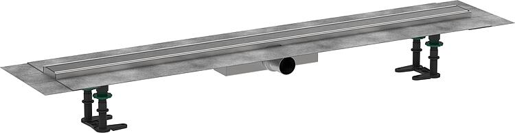 Hansgrohe RainDrain Compact Komplettset f. flache Installation, Edelstahl gebürstet, 1000