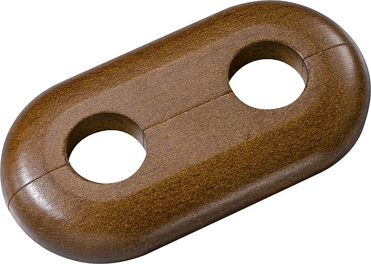 Holz-Doppelrosette Typ Schwarzwald Buche dunkel - 15 mm Holz-Doppelrosette Typ Schwarzwald Buche dunkel - 15 mm