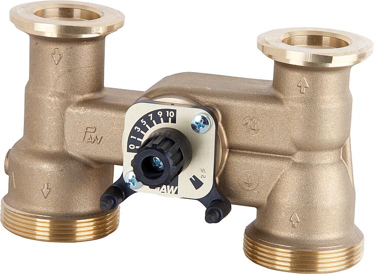3-Wege-Mischer DN32,F11/4"xG2"AG A=125mm, kurze Welle, Rastbolzen 3-Wege-Mischer DN32,F11/4"xG2"AG A=125mm, kurze Welle, Rastbolzen