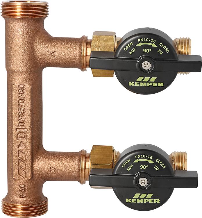 Strömungsteilergruppe KHS-Venturi, DN25 (1") x DN20 (3/4"), AG, AP-Montage Strömungsteilergruppe KHS-Venturi, DN25 (1") x DN20 (3/4"), AG, AP-Montage