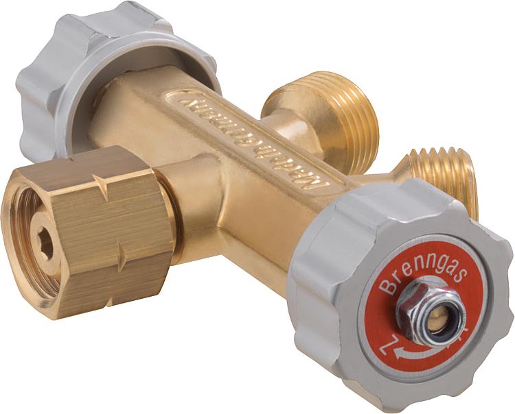Abzweigventil G3/8"LH-ÜM - 2xG3/8"LH-KN Abzweigventil G3/8"LH-ÜM - 2xG3/8"LH-KN