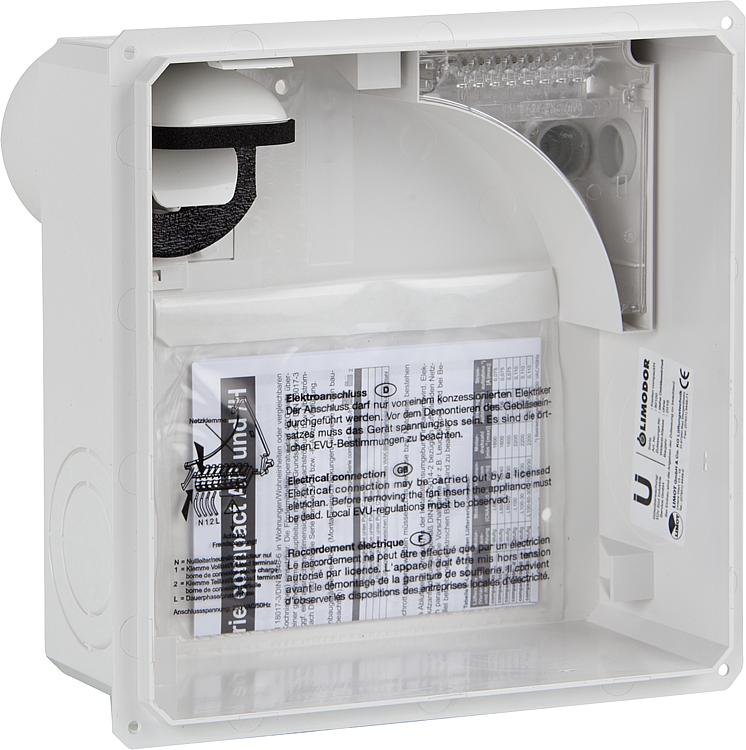 Unterputzgehäuse Limodor compact/H, Abluftstutzen DN80 rückseitig Unterputzgehäuse Limodor compact/H, Abluftstutzen DN80 rückseitig