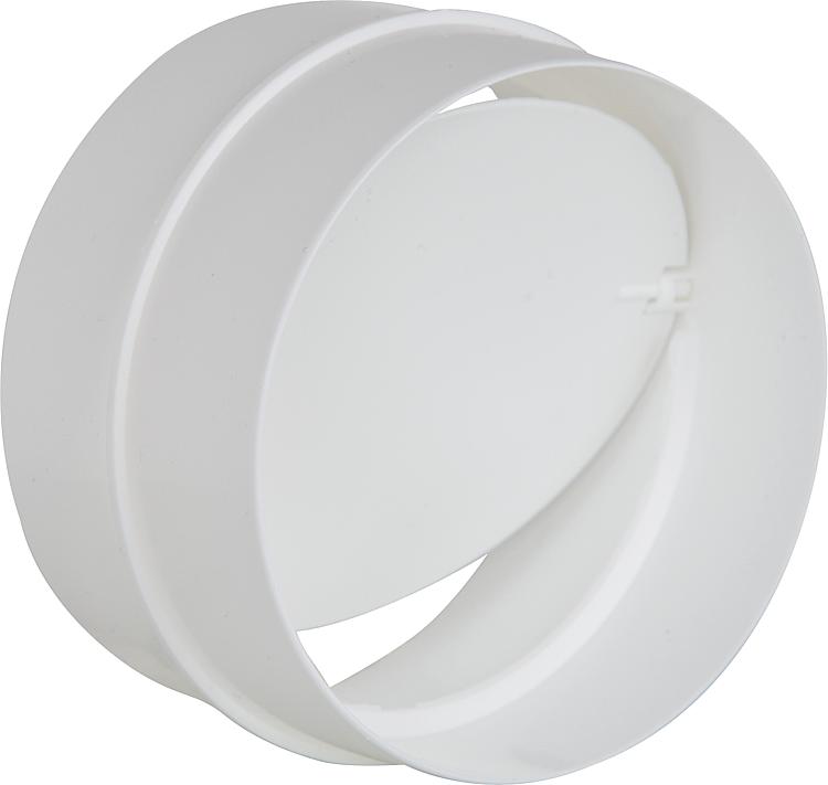Innenverbinder DN 100mm weiß mit Rückstauklappe, rund Innenverbinder DN 100mm weiß mit Rückstauklappe, rund