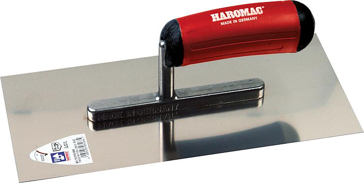 Glättekelle HAROMAC 280x130mm, rostfrei, 2K-ERGO rotschwarz