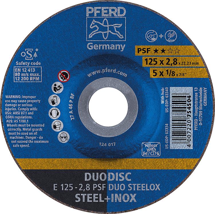 Trenn- und Schruppscheibe PFERD Ø 125 x 2,8 x 22,23mm gewölbt, für Stahl, Edelstahl Trenn- und Schruppscheibe PFERD Ø 125 x 2,8 x 22,23mm gewölbt, für Stahl, Edelstahl