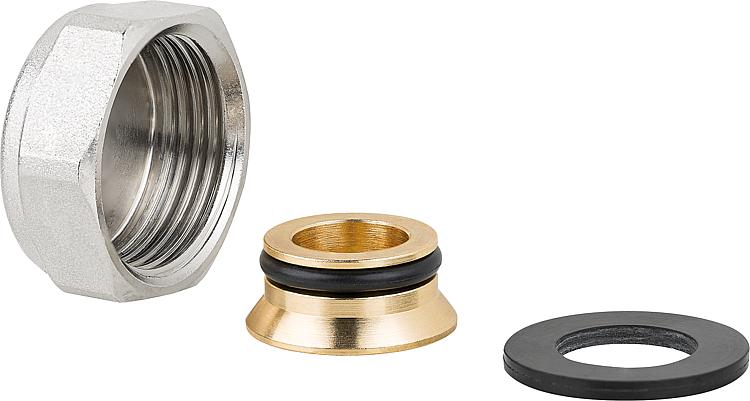 Verschlusskappe Eurokonus DN20 aus Messing mit Dichtung Verschlusskappe Eurokonus DN20 aus Messing mit Dichtung