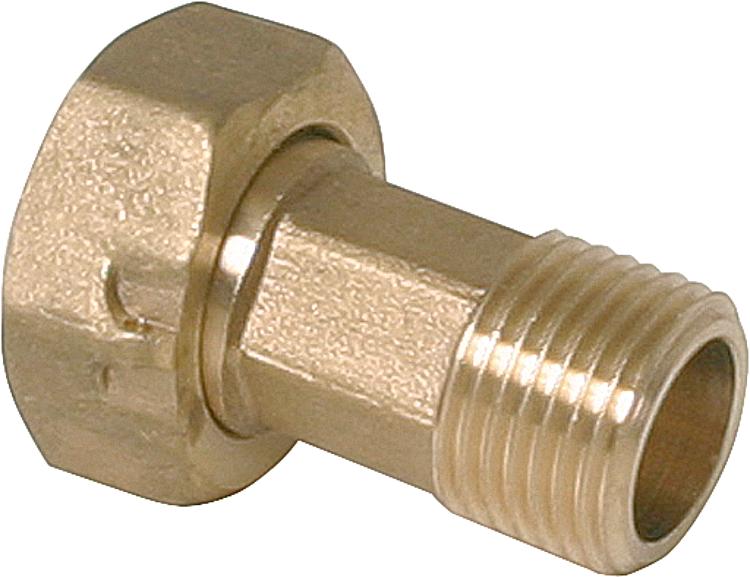 Verschraubung mit Dichtung 1" für Aufputzzähler 3/4" Ms. blank, 1 Stück !!