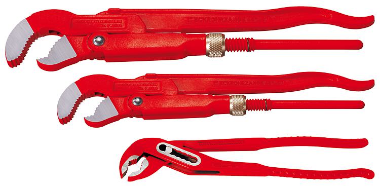 Zangenset:Eckrohrzange DN25(1")+DN40(1.1/2"), Wasserpumpenzange 10" Zangenset:Eckrohrzange DN25(1")+DN40(1.1/2"), Wasserpumpenzange 10"