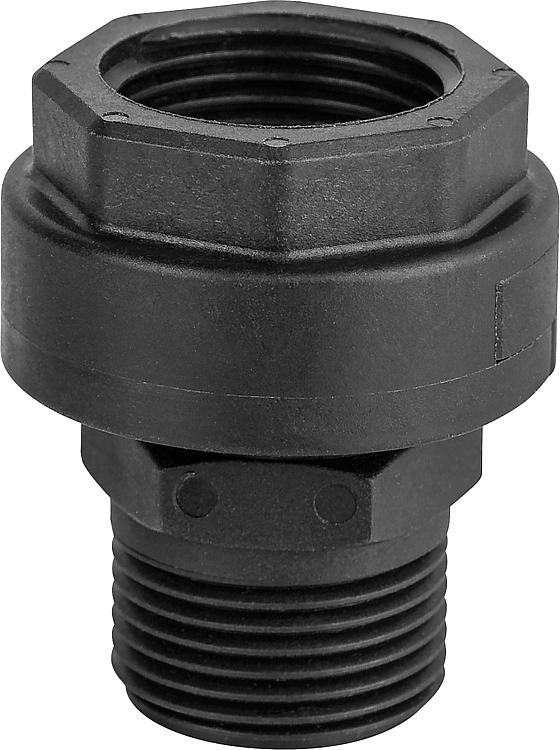 Verschraubung Kunststoff ÜM 1" IG x 1" AG L= 60mm Verschraubung Kunststoff ÜM 1" IG x 1" AG L= 60mm