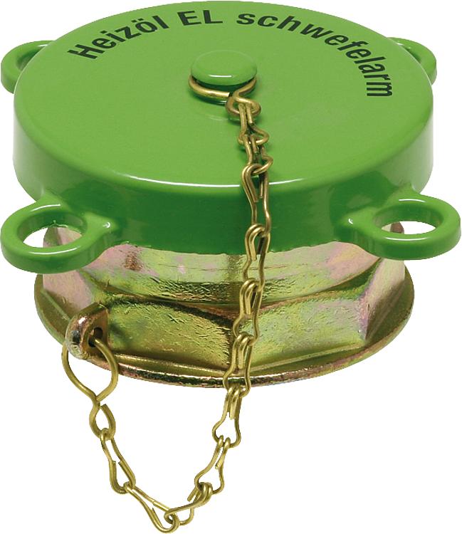 Füllrohrverschluss 2 x 2 1/2", "schwefelarm", grün Füllrohrverschluss 2 x 2 1/2", "schwefelarm", grün