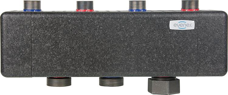 Kesselverteiler EVENES VT7/4 AG DN32(11/4")AG,7m /h, 170KW inkl. Halterung + Iso Kesselverteiler EVENES VT7/4 AG DN32(11/4")AG,7m /h, 170KW inkl. Halterung + Iso
