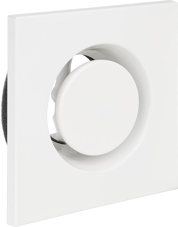 Abluft-Tellerventil NW100 eckig, Stahl verzinkt, weiß mit Federbügel Abluft-Tellerventil NW100 eckig, Stahl verzinkt, weiß mit Federbügel