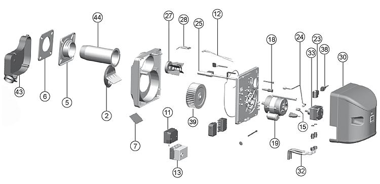 Brennermotor passend zu Intercal SLV 100/110 B und BNR 100/110 Brennermotor passend zu Intercal SLV 100/110 B und BNR 100/110