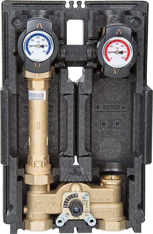 Heizkreisset K34 Heat Bloc DN25(1"), 3-Wege-Mischer, Bypass 0-50%, ohne Pumpe Heizkreisset K34 Heat Bloc DN25(1"), 3-Wege-Mischer, Bypass 0-50%, ohne Pumpe