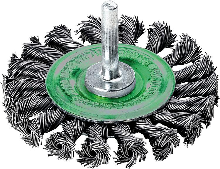 Zopfrundbürste Ø 75 mm mit 6 mm Schaft, Stahldraht rostfrei 0,5 mm Zopfrundbürste Ø 75 mm mit 6 mm Schaft, Stahldraht rostfrei 0,5 mm