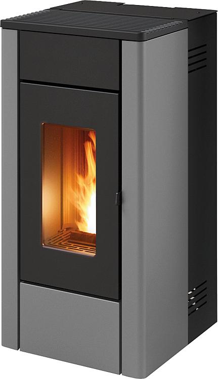 Pelletofen May Air Grundgerät + Verkleidung Metall Silber, 7KW Pelletofen May Air Grundgerät + Verkleidung Metall Silber, 7KW
